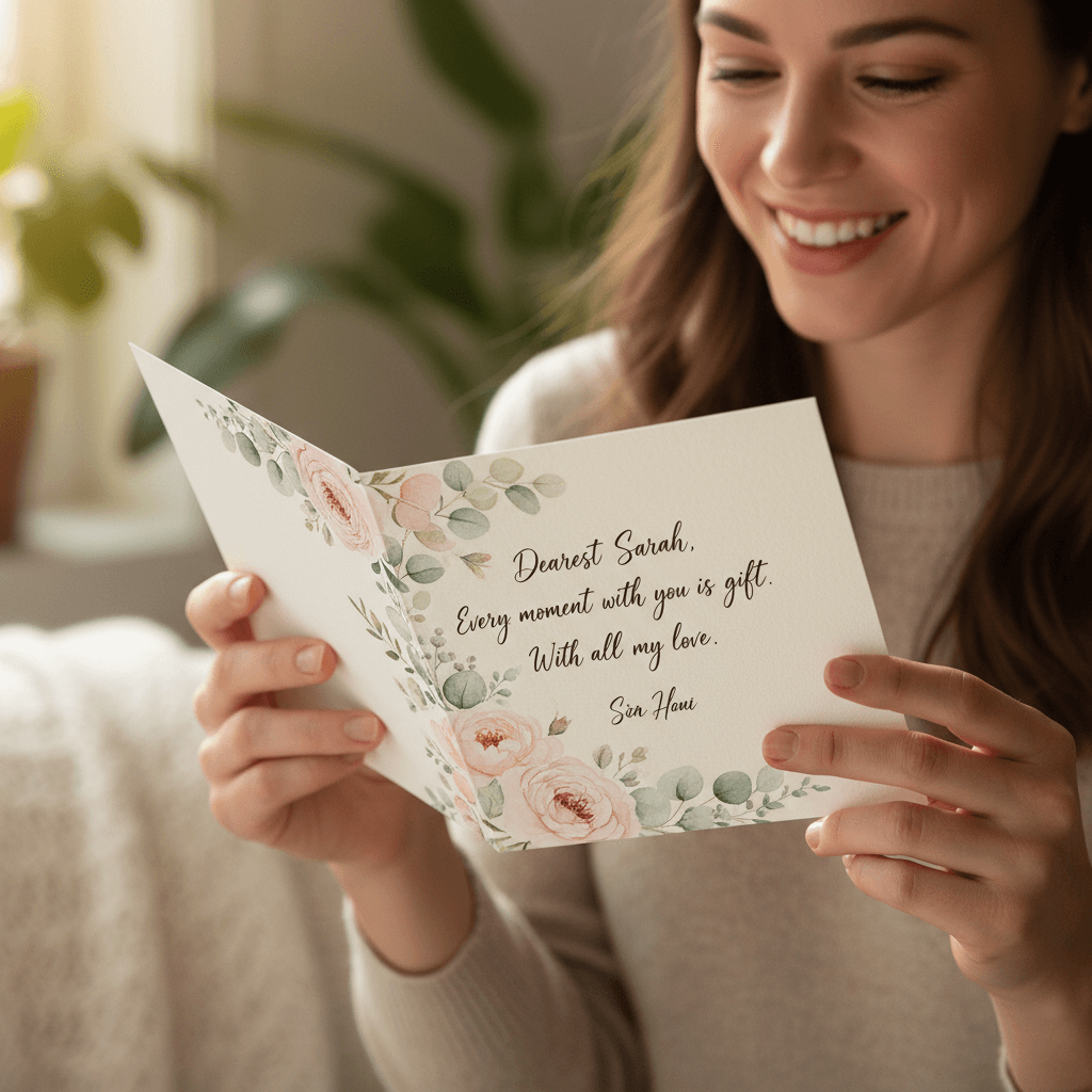 Customer receiving a card with fragrance preferences noted